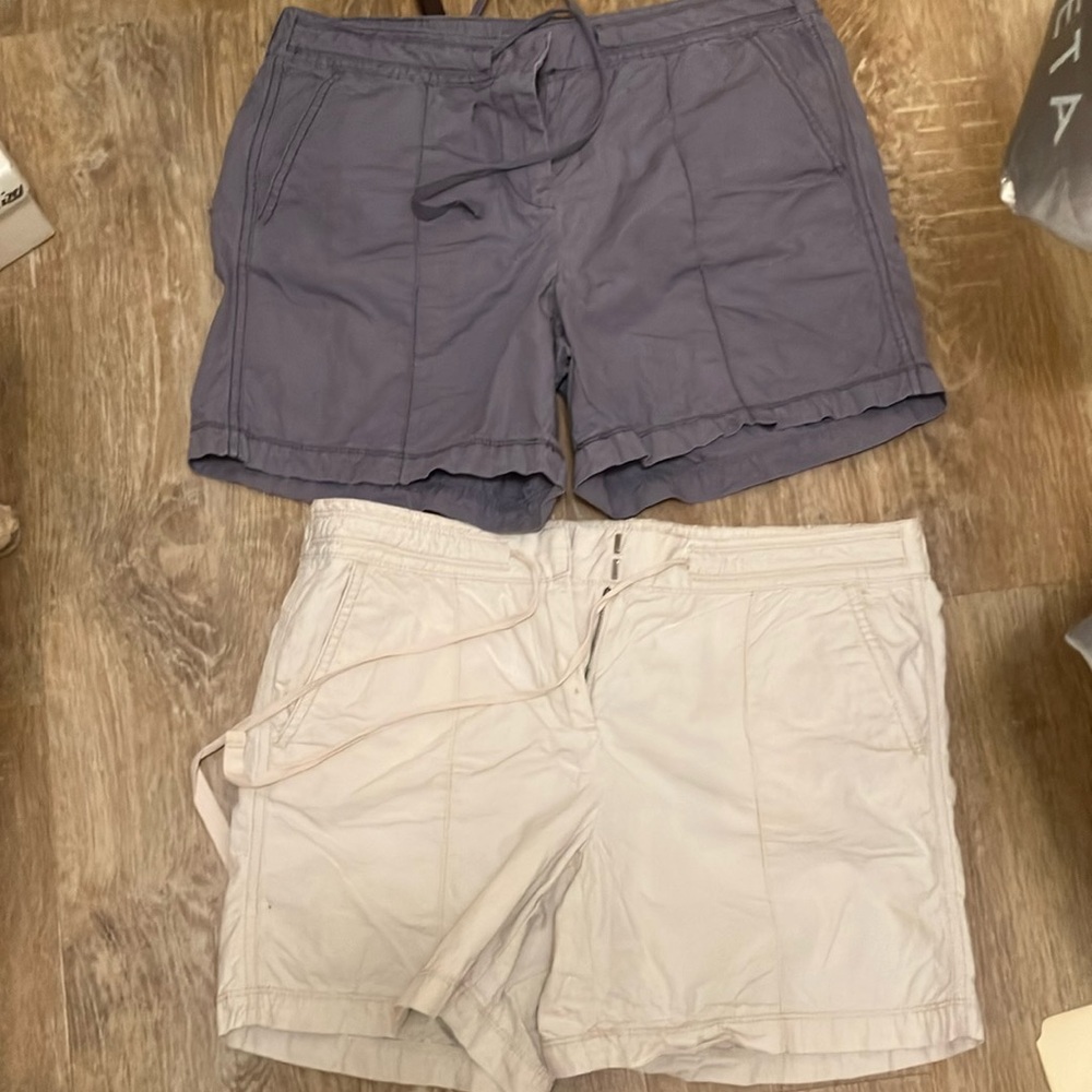 Lou and Gray set of 2 shorts. One is light kacki, one slate blue/ grey. Cotton